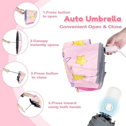 alldomess Kids Automatic Umbrella，Folding Umbrella for Girls & Boys — view 5