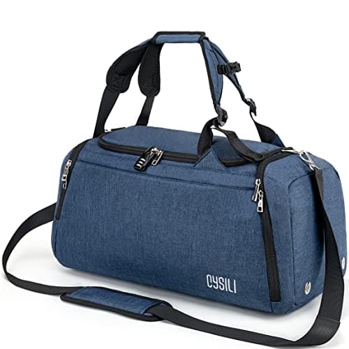 42L Waterproof Gym Bag with Shoes Compartment, Weekend Bag with Wet Pocket