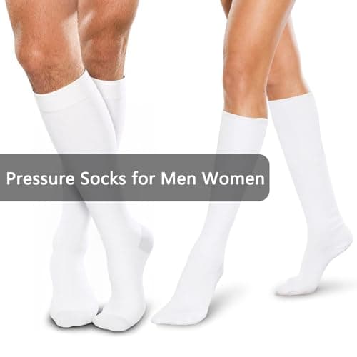 3 Pairs Compression Socks for Women Men, Calf Support Pressure Stockings, 15-20 mmHg Sports Sock for Flying Travel Yoga Nurses Running — view 5