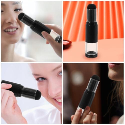 2pcs Travel Makeup Brush Kit with Refillable Bottle Jar, Black — view 3