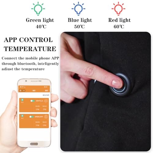 TOVCHEI Electric Heated Thermal Underwear Set Unisex APP Control USB Powered Heated Long Sleeve Shirts Leggings for Outdoor,28 Zone,M — view 4