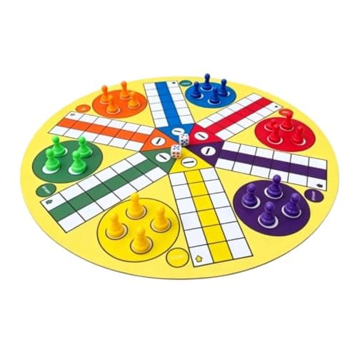 Tangxi 6 Player Ludo Flying Chess Board Game Large Portable (Height 23mm