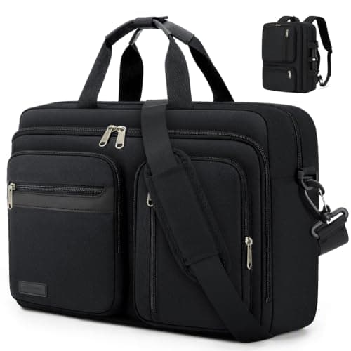 RAINSMORE 17.3 Inch Laptop Bag for Men,2-in-1 Briefcase Backpack for Work