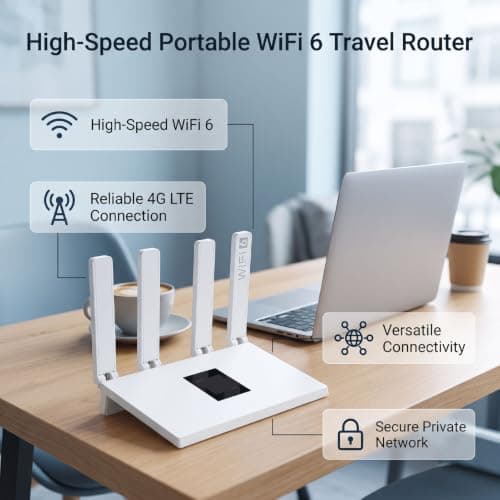 YUEHISY Portable WiFi 6 Travel Router with SIM Slot — view 2