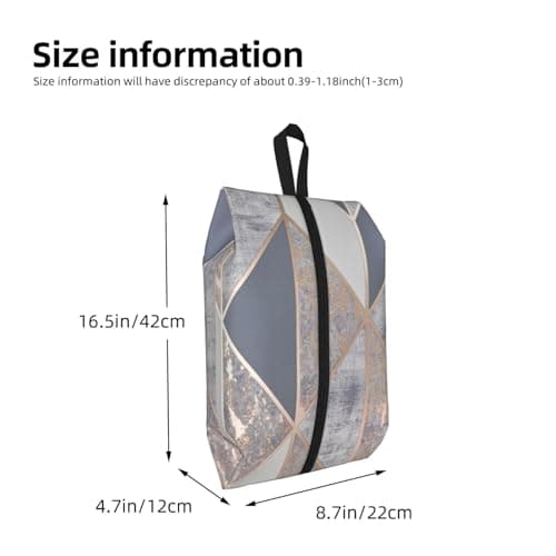 Geo Rose Gold, Travel Shoe Bags 2 Pack, Waterproof Shoe Storage Bags, Shoe Organizer for Travel and Home — view 3