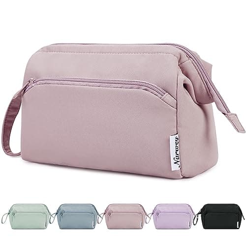 Narwey Makeup Bag, Travel Toiletry Bag, Wide-Open Wash Bag for Women