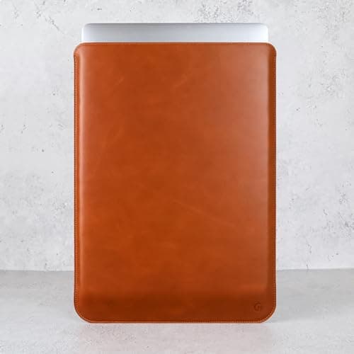 Casemade Real Leather Laptop Sleeve for MacBook Pro & Air Fits 13, 14, 15 & 16 Inch - Genuine Full Grain Leather with Soft Wool Lining (13 inch - MacBook Air M1/M2/M3/M4/M5, Pro 2016-2023, Neo 2026) — view 3