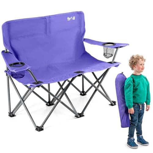 Trail Condor Kids Double Camping Chair, 2 Seater, Purple