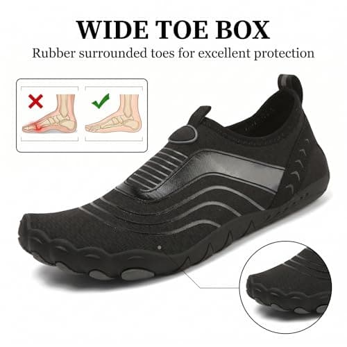 Wide Toe Box Water Shoes for Women and Man,Slip-On and Non Slip Aqua Quick Dry Shoes for Swimming Yoga Hiking — view 5