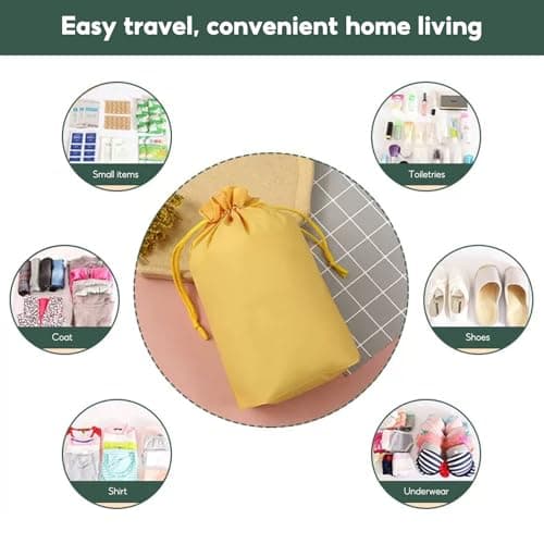 Travel Storage Waterproof Drawstring Bags, 24PCS Waterproof Drawstring Bags, Portable Non-Woven Shoe Packing Clothes Bag, Storage Sack for Gym Sport Swim(8 Colors) — view 6