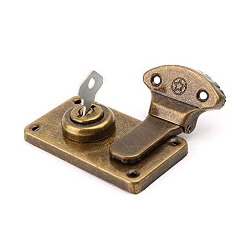 BIlinl Bronze Tone Leather Suitcase Buckle Box Vintage Metal Lock Antique Toggle Hasp Latch — view 4