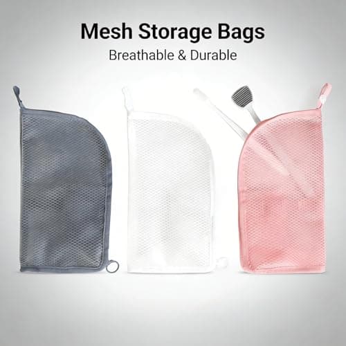 Standing Toiletry Bag, Large Capacity Travel Toiletry Organizer with Waterproof EVA Mesh, Foldable Portable Cosmetic Storage Bag for Bathroom, Makeup, Toothbrush and Toiletries (Gray+White) — view 5