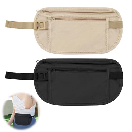 2 Pcs Secure Travel Money Belt Anti-Theft Waterproof Pouch Passport Holder — view 5