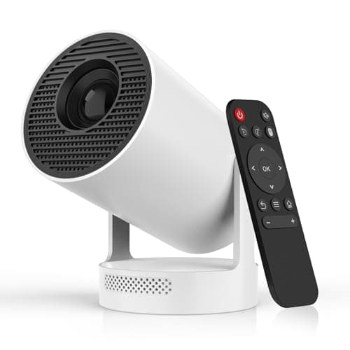 Mini Projector,Smart 4K 1080P Projector with WIFI 6 and Bluetooth 5.4,Auto Keystone,Portable Movie Projector for bedroom Home Cinema Compatible with TV Stick,iOS,Android,HDMI,Laptop