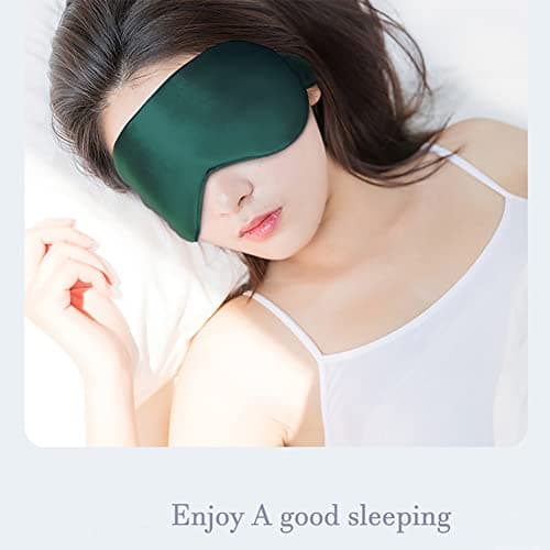 Sleep Mask 100% Mulberry Silk Eye Mask, Blinder for Total Blackout & Zero Pressure,Eye Mask for Sleeping with Travel Pouch & 2 Ear Plugs for Side Sleepers, Men & Women(Green) — view 3