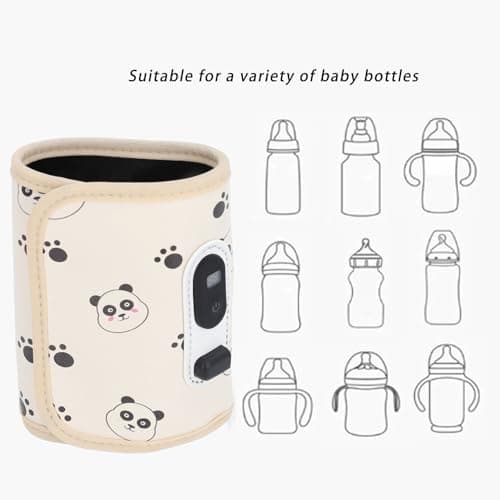 Segrehy Portable Baby Bottle Warmer, USB Rechargeable for Travel, Fast & Even Heating with Precise LCD Display for Safe Temperature Control, Fits Most Bottles, Days Out, Nursery & Home Use — view 6