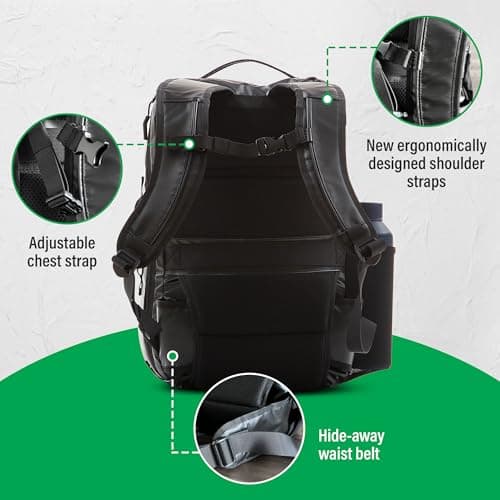 COR Surf Flight Approved Carry On Laptop Travel Backpack | Business Weekender Luggage Backpack for Men and Women, 2.0 - Matte Black, 34L US, Zippered — view 5