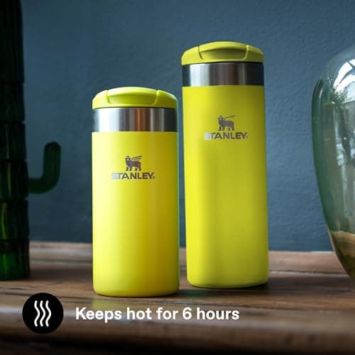 Stanley 1913 Aerolight Transit Travel Mug 0.47L - Keeps 6 Hours Hot - 8 Hours Cold - Dishwasher Safe - Leakproof - Car Cup Holder Compatible - Insulated Coffee Cup - Electric Yellow — view 4