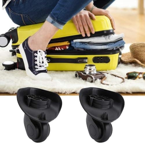 Tyenaza Luggage Replacement Wheels, 2 Black Swivel Casters, 360° Rotation — view 5