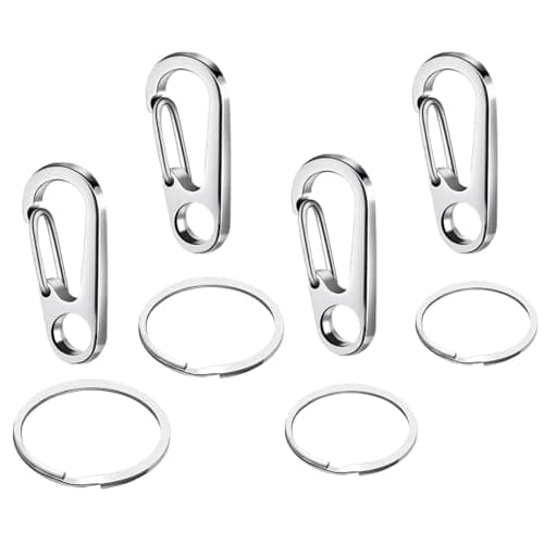 Collar Pendant Clasp - Instant Utility, Multi-Pack Detachable Safety Keyring Loop, Identification Badge Hanger Hardware, Rustproof Metal Outdoor Travel Component | Holder for Canines &