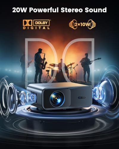 WiMiUS Smart Projector【Official Google TV/Netflix Included/Dolby Audio】36000LM 1080p 4K Decode Portable Projector, AI Auto Focus/Keystone HDR10 WiFi Bluetooth Movie Projectors for Bedroom/Home Cinema — view 3