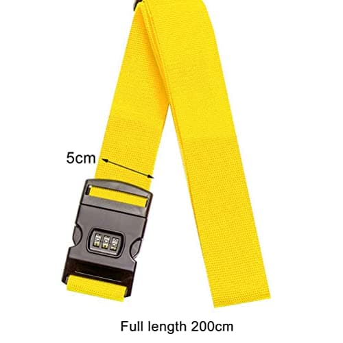 2 Pack Luggage Straps With Combination Lock, Yellow Packing Belt, 2"x78.7" — view 3