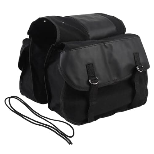 Ausla Motorcycle Saddlebags, 1056 Cubic Inches PU Leather (Black) — view 6