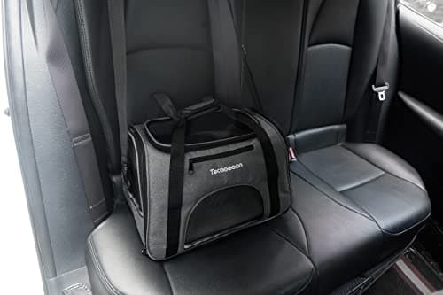Tecageaon Soft Pet Carrier Cat Carrier Dog Carrier for Small Dogs Cats Kitten Dogs Puppies,Escape-Proof,Airline Approved for Travel,Breathable,5 Mesh Windows (Medium,Grey) — view 4