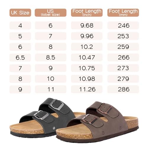 FITORY Women's Flat Sandals, Cork Footbed Slides Brownish Yellow Size 7 — view 6