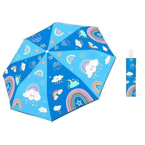 alldomess Kids Automatic Umbrella，Folding Umbrella for Girls & Boys