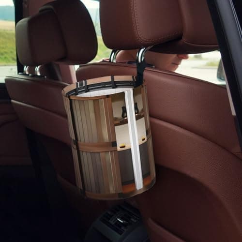 MDATT Teal Barn Door Floral Car Trash Can Leak-Proof Organizer For Long Road Trips And Family Vacations — view 5