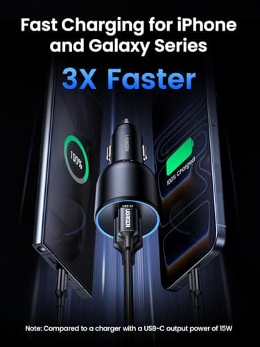 UGREEN 130W Car Charger USB C Fast Charger PD3.0 QC4.0 PPS Fast Charging — view 3