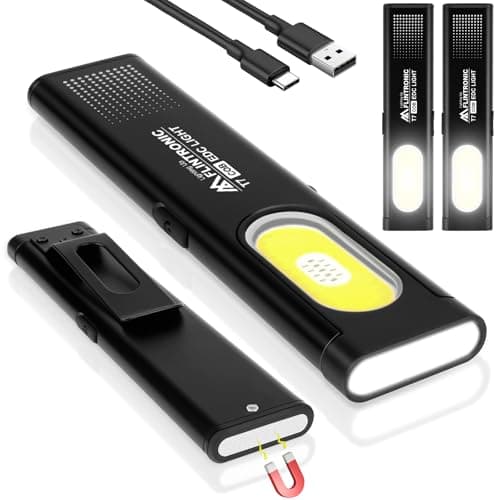 flintronic Mini Torch, 2PCS USB C Rechargeable Small Torch, Black
