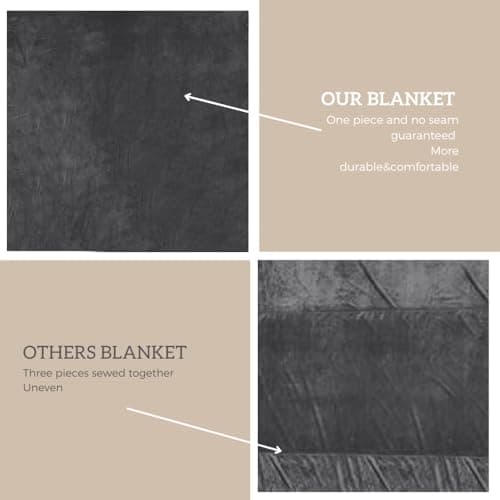 COOVA Oversized King Fleece Blanket 120x120 inches, Soft Cozy Warm Giant Extra Large 10'x10' Blanket for Bed, Sofa, Couch,Travel, Camping, California Huge Flannel Big Throw Blanket, Dark Grey — view 5