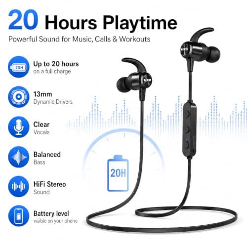 UXD Bluetooth In-Ear Headphones, Wireless Sports Earbuds — view 4