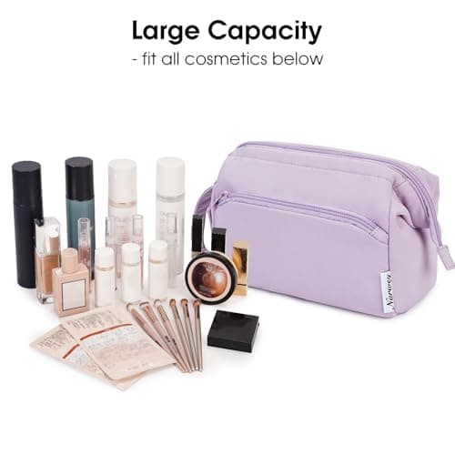 Narwey Makeup Bag, Travel Toiletry Bag, Wide-Open Wash Bag for Women — view 3