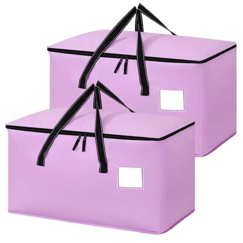 Dntorx 2 Pack 90L Moving Bags, Waterproof Moving Boxes With Zips, Purple