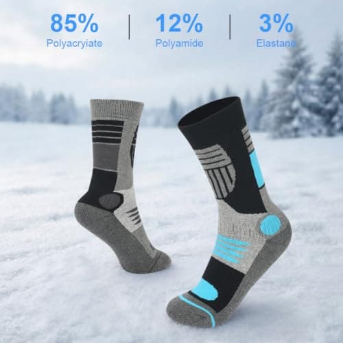 DiULi 2 Pack Thermal Ski Socks for Women Winter Warm Thick Knee High Socks — view 4