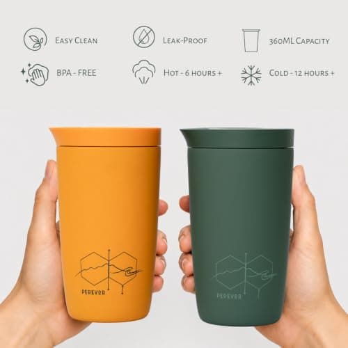 Perevor 1 360ml Coffee Travel Mug - Insulated, Leakproof - Sunset Gold — view 2