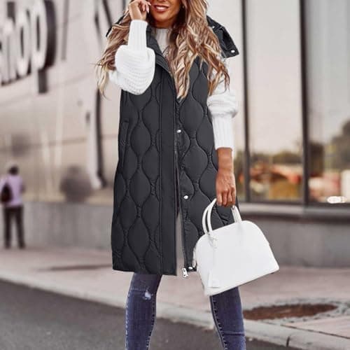 Cocila Lightweight Gilets Womens Sleeveless Down Vest Packable Coat (Black, M) Jackets For Women Uk Cream Women'S Jumpers Ladies Thermal Vests Red Cardigan Zip Up Fleece Pink Jacket Heating — view 5