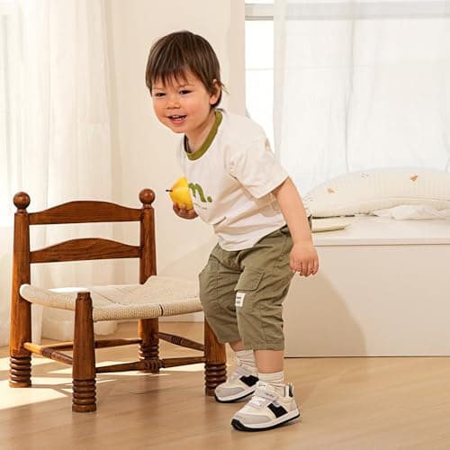 MK MATT KEELY Baby Boys Girls First Walking Shoes Toddlers Slip On Trainers Outdoor Pre Walker Shoes,Beige,Size 5 UK Child — view 2