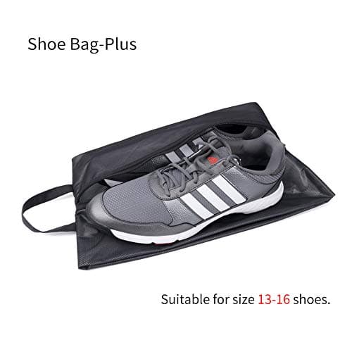 pack all Plus-Sized Shoe Bags for Travel, Water Resistant, 2 Pack, Black — view 6