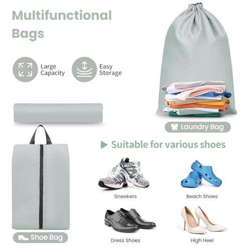 Prezon Packing Cubes for Suitcase 10 Set, Lightweight Luggage Packing Organizers Packing Cubes for Travel Accessories - Mint — view 6