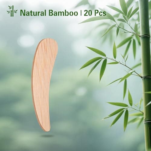 Bamboo Makeup Spatula Set - 20PCS Mini Cosmetic Spatulas Beauty Tools for Creams Mask & Skincare, Facial Massage,Reusable Facial Applicators with Smooth Edges — view 2