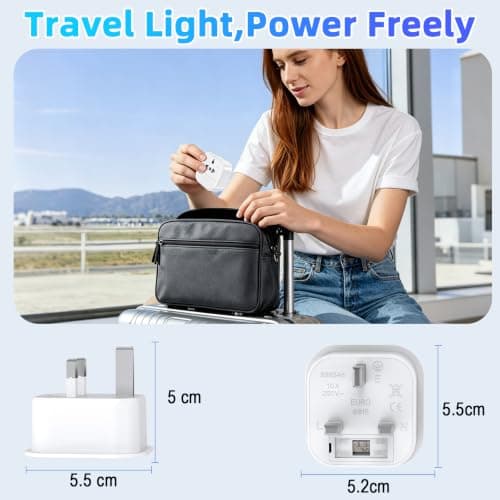 European to UK Plug Adapter US to UK Power Adaptor,US to UK Travel Adapter,13A 250V World Global Appliance Converter for the Visitor from USA, EU, Australia, Thailand, Canada, Japan,China. — view 5