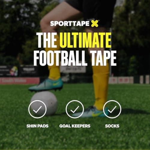 SPORTTAPE Football Sock Tape - 2 Rolls, 5cm x 4.5m, Yellow - Self-Adhesive — view 4