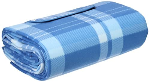 Amazon Basics Picnic travel Blanket With Waterproof Backing, 200 x 200 cm, Blue — view 4