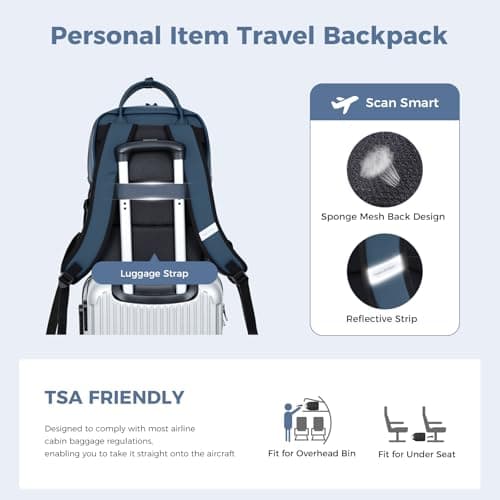 Lekespring Laptop Backpack 15.6 Inch, Waterproof Work Leather Bag — view 5