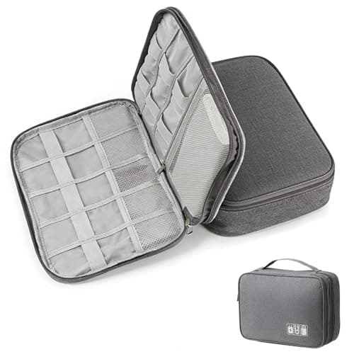 Waterproof Electronic Accessories Bag,for Charging Cables、Power Bank, Grey