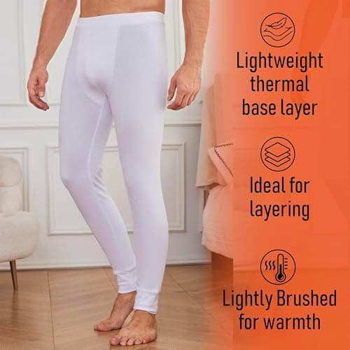 The Essentials Wardrobe Mens TEW Thermal Long John - White - Small — view 2